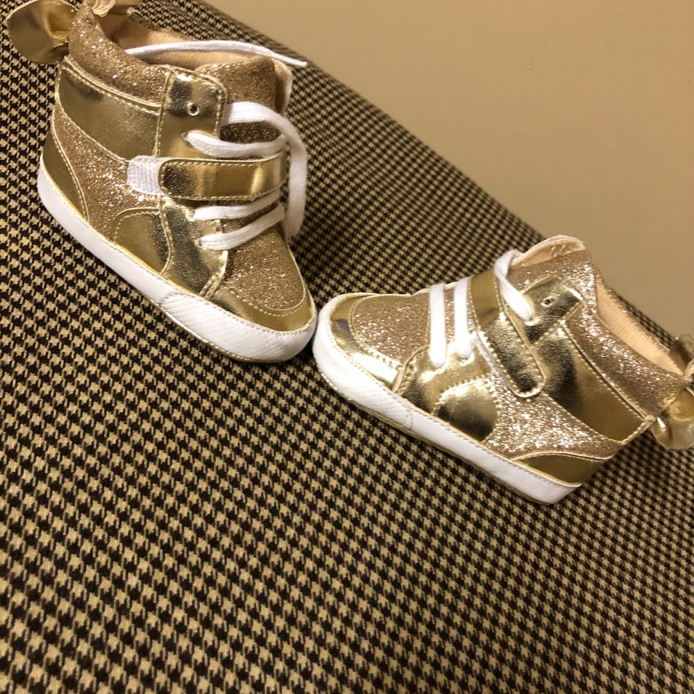 Gold Bling Glitter Booties Infant